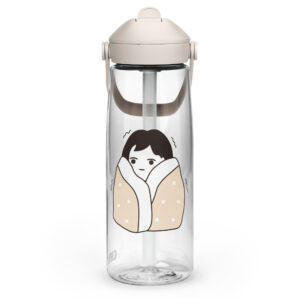 Flip straw water bottle
