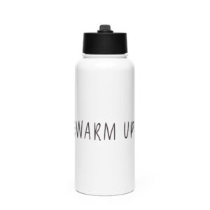 Stainless steel water bottle with a straw lid
