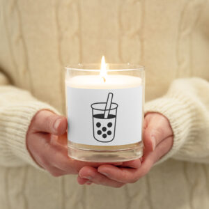 Glass jar soy wax candle - Boba Cup