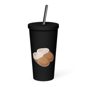 Insulated tumbler with a straw - Snug Slippers