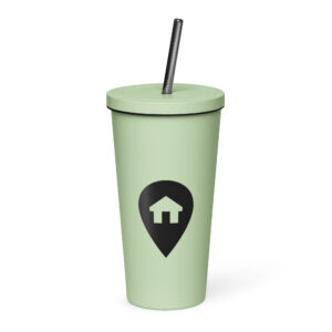Insulated tumbler with a straw - Home Base
