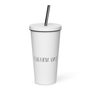 Insulated tumbler with a straw