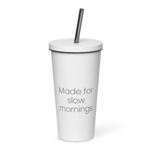 Insulated tumbler with a straw