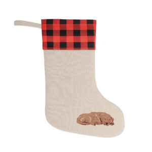 Rustic Christmas stocking - Cozy Paws