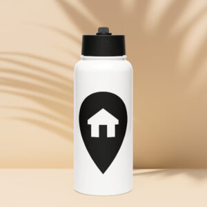Stainless steel water bottle with a straw lid - Home Base