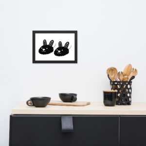 Framed matte paper poster - Bunny Duo