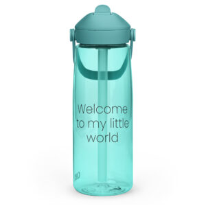 Flip straw water bottle