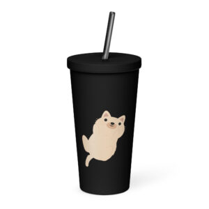 Insulated tumbler with a straw