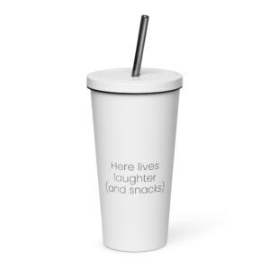 Insulated tumbler with a straw