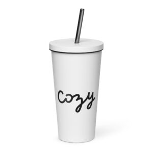 Insulated tumbler with a straw