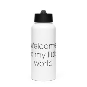 Stainless steel water bottle with a straw lid