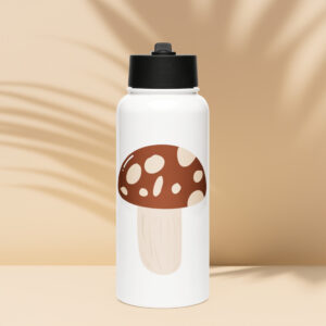 Stainless steel water bottle with a straw lid